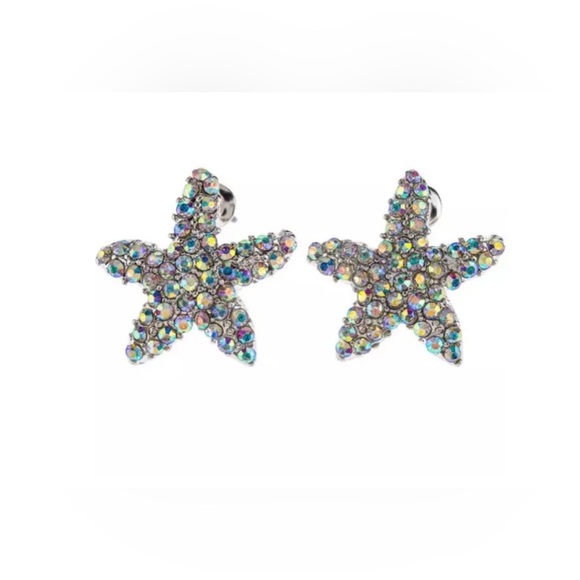 New starfish rhinestone earrings - Picture 1 of 2